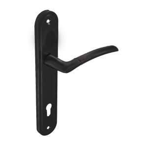 Figo Matt Black Door Handle with Shield, 85 mm - Perfekto Door Knobs & Handle