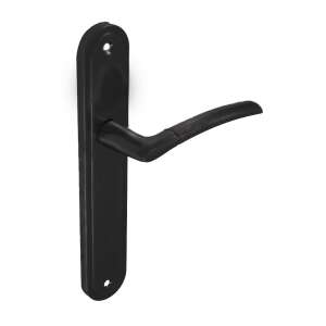 Figo Matt Black Door Handle with Escutcheon - Open shutter