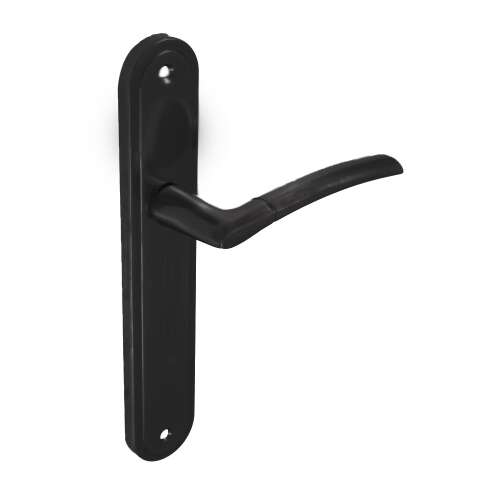 Figo Matt Black Door Handle with Escutcheon
