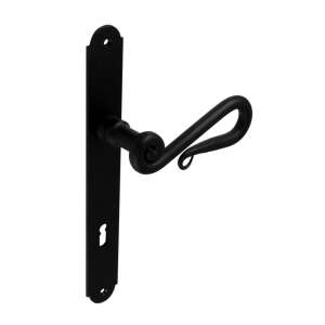 Black forged door handle with keyhole - Open shutter