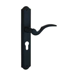 Elza Fekete 90 mm BB black door handle with keyhole - Construction & Renovation