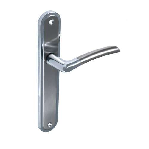 Figo Satin Chrome Door Handle with Escutcheon