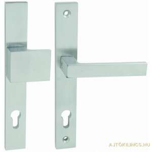 Set de mânere de ușă de securitate Salvo Satin Chrome cu buton pătrat și pârghie, 92 mm PZ - Construcții și renovări