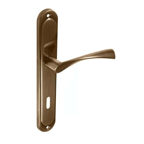 Gréta Pro Pajzsos Antik Súrolt Felület 72 mm BB door handle, brushed antique finish, aluminum, 235mm shield length, 39mm shield width, 35mm handle height, 120mm handle length