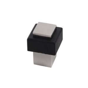 Square stainless steel door stop, floor mounted, brushed finish - Door stop