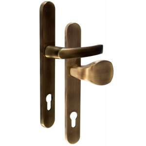 Hero Ovál Biztonsági Ajtókilincs, Antik Súrolt Felület, 90 mm PZ, Gomb/Kilincs - Perfekto