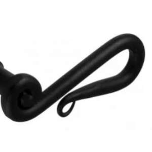 Black forged door handle with a decorative design - Gomboss