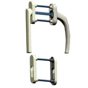 Biały zestaw klamek okiennych z owalną rozetą do okien z roletami - Perfekto Gałka i klamka do drzwi