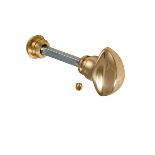 Brass WC door handle, polished, with 6mm spindle, Italian