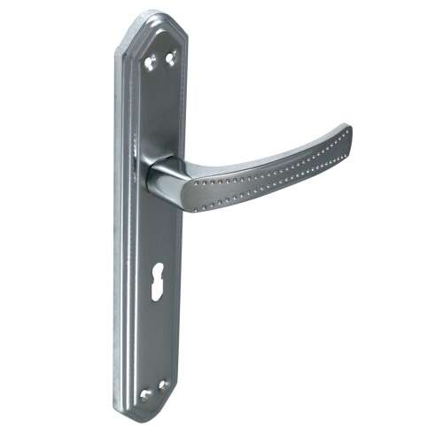 Elza Satin Chrome Door Handle 90 mm WC