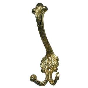 Złoty potrójny wieszak, ozdobny, zdobiony, w stylu vintage, do wieszania płaszczy, kapeluszy, toreb, ręczników, M169-M171 - Ząb