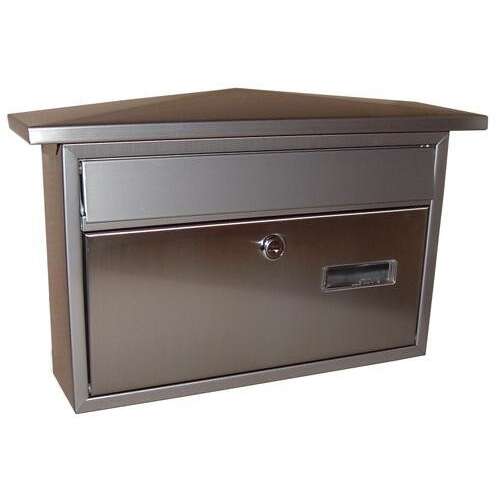Stainless steel mailbox, Postaláda Budapest 04 Inox 380X235X80, outdoor mailbox, letterbox