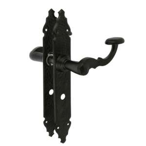 Schwarzer gewölbter Türgriff mit dekorativem Design, 55 mm, Hamburg - Perfekto Türknäufe & Türklinken