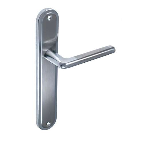Lindo Pajzsos Szatén és fényes króm 88 mm PZ door handle, satin chrome finish