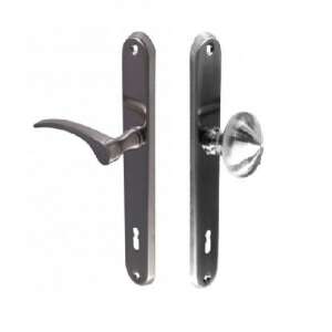 Eva Satin Chrome Door Handle with Knob, 88mm PZ - Open shutter