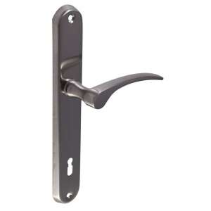 Eva Satin Chrome Door Handle with Keyhole, 90mm PZ - Door