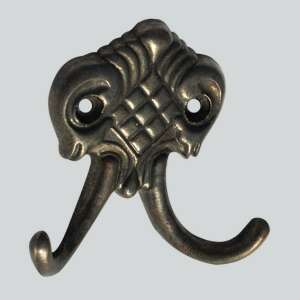 Podwójny hak, ozdobny, antyczne brązowe, M285-286, Fogas Kicsi - Ząb