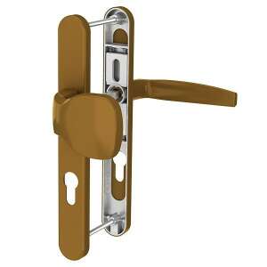 Noel 3 Point Security Door Handle in Gold, 92mm, with Spring-Loaded Knob - Perfekto