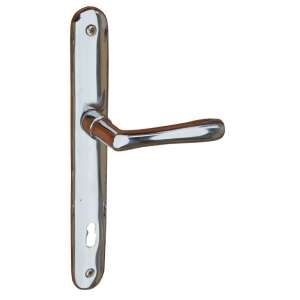 Nosztalgia Original Stefánia door handle with shield, chrome, 90 mm PZ - Gomboss Door Knobs & Handle