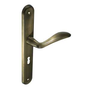 Olive Antik door handle, brushed antique finish, 72 mm PZ, for interior doors - Gomboss