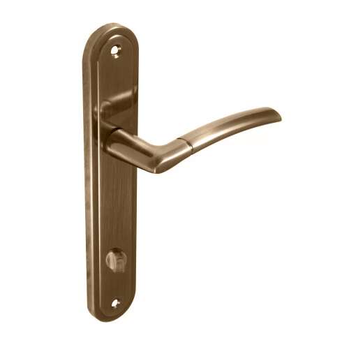 Mânere de ușă Figo Pajzsos Antik Súrolt Felület 78 mm WC, finisaj periat antic