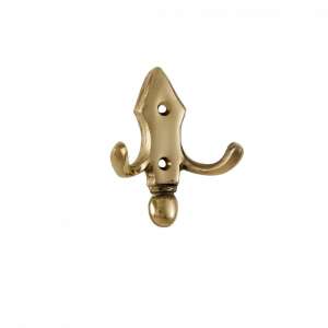 Mosadzný vešiak na kabáty s dvoma háčikmi, 80 mm vysoký - Skladovanie a organizovanie