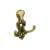 Brass Baroque Wall Hook with 2 Hooks, 100mm