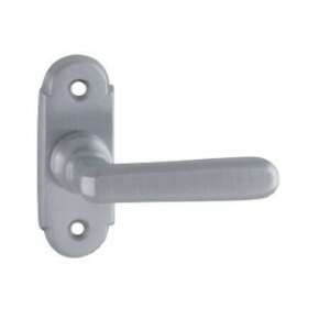 Alt Wien Satin Chrome L-shaped Door Handle - Open shutter