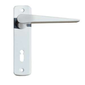 Alu 410 Weißer Türgriff mit Schild, 55 mm BB - Perfekto Türknäufe & Türklinken