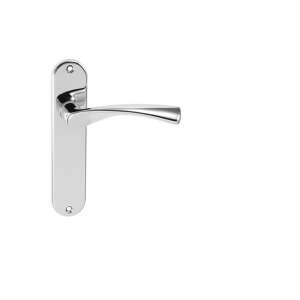 Gréta Pro Short Shield Shiny Chrome Holeless Door Handle - Perfekto