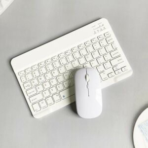 White Wireless Keyboard and Mouse Combo, Compact Design - Keyboard