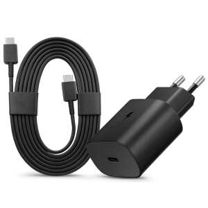 Încărcător de perete Samsung 25W USB-C cu cablu USB-C - USB-C de 1,8 m, negru - Samsung Încărcător de telefoane