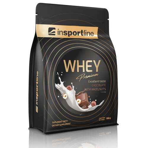 inSPORTline WHEY Premium fehérje por, csokoládé mogyoróval ízesítve, 700g - Fehérje
