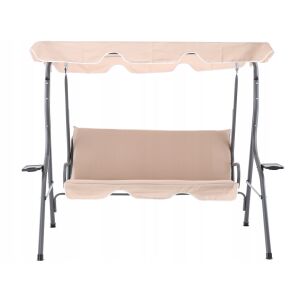 Beige 3-seater garden swing bed with canopy - Swing Bed