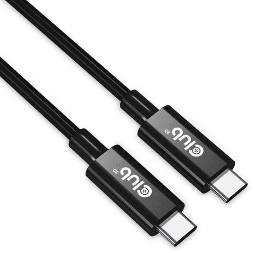 Club3D USB4 Gen3x2 Type-C bidirektionales Kabel 8K60Hz oder 4K120Hz, Datenübertragung 40 Gbps, PD 240W(48V/5A) EPR M/M 3m, schwarzes Kabel