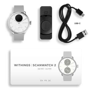 Withings Scanwatch 2 / 38mm (Activity, Sleep Tracker, EKG, Temperatur, SPO2 / Edelstahl, fkm-Armband, Saphirglas) - Weiß 92594789 Aktivitätsmesser