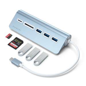 Satechi Hub USB Type-C din aluminiu (3x USB 3.0, MicroSD) - Albastru 92594889 Hub-uri USB
