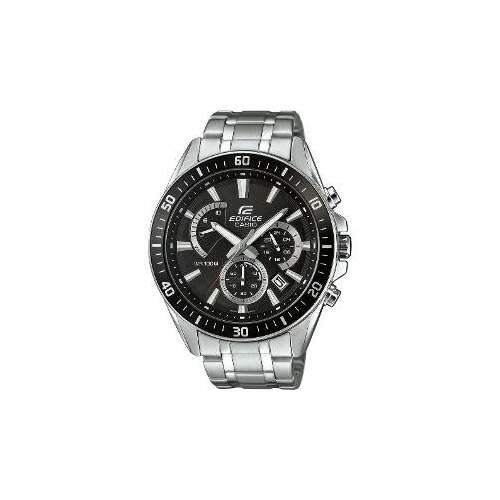 Casio Edifice férfi karóra rozsdamentes acél szíjjal és fekete számlappal