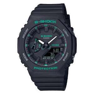GMA-S2100GA-1AER Casio G-Shock watch with black resin band and green accents - Men's Watch
