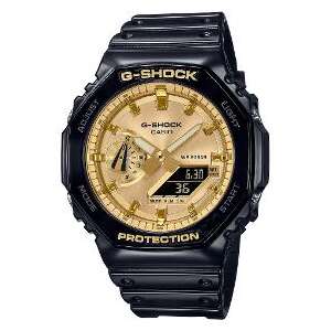 Black and gold Casio G-Shock watch with analog and digital display - Men's Watch
