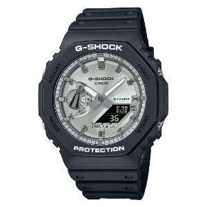 Casio G-Shock GA-2100SB-1AER men's watch with black resin strap and silver dial - Men's Watch