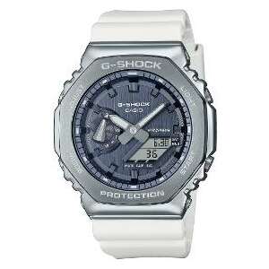 Casio G-Shock GM-2100WS-7AER men's watch with white resin band and silver stainless steel case - Men's Watch