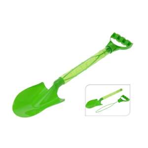 Green plastic shovel with bubble blower, 52cm long, for kids to play in the sandbox or at the beach - Bubble Blower