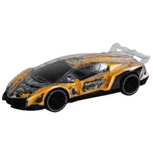 Sárga távirányítós sportautó, 1:16 méretarány, fényekkel, és átlátszó karosszériával - Távirányítós jármű