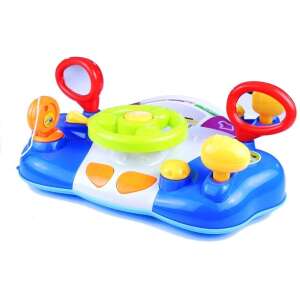 Interaktív kormánykerék játék babáknak, hangokkal és fényekkel, kék és zöld, 3402 - Nonbrand Interaktív gyerek játék