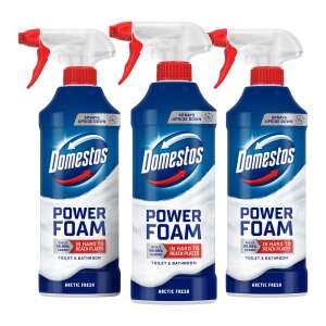 3 pack Domestos Power Foam spray for toilet and bathroom cleaning, Arctic Fresh scent - Domestos