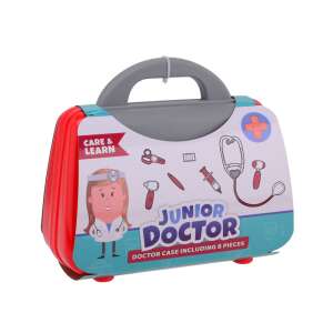 Hrací set Junior Doctor, 8-dielny lekársky kufor, Hracia sada lekára pre deti, Hračky na starostlivosť a učenie, Červený a sivý lekársky kufor - Lekárske hračky