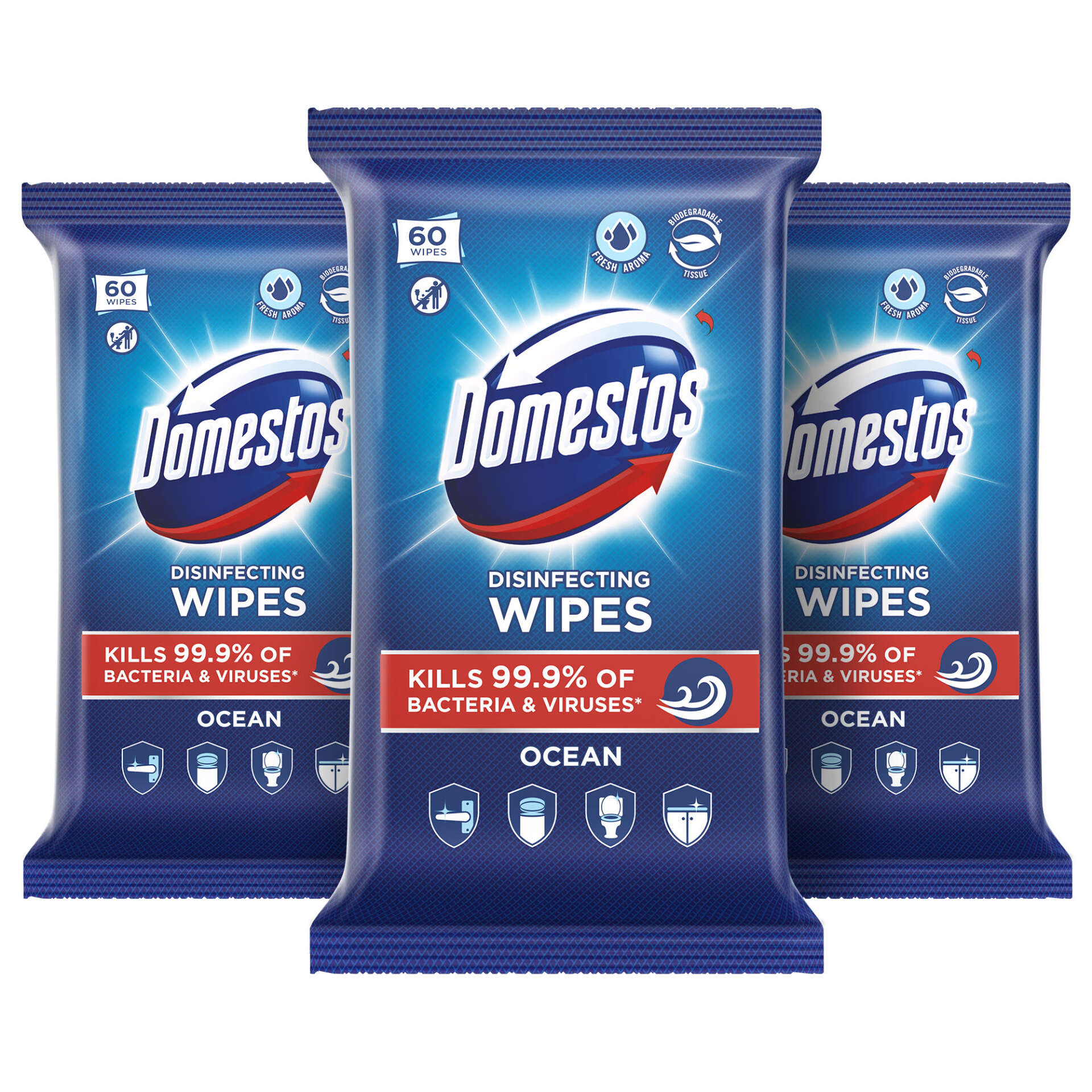 E-shop Domestos hygienické obrúsky Ocean 3x60ks