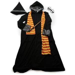 Harry Potter Jelmez - Varázsló Köpeny, Sál, Kalap, Pálca - 110-120 cm