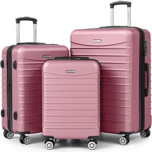 Quasar & Co. Model Line 3 darabos bőrönd szett rózsaszínben. ABS konstrukció, forgó kerekek, teleszkópos fogantyú. - Bőrönd &Táska
